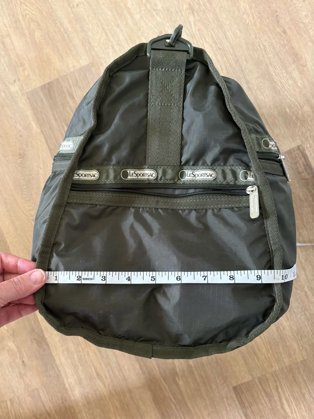 Lesportsac Olive Green Nylon Duffel Bag with Shoulder Strap